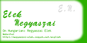 elek megyaszai business card